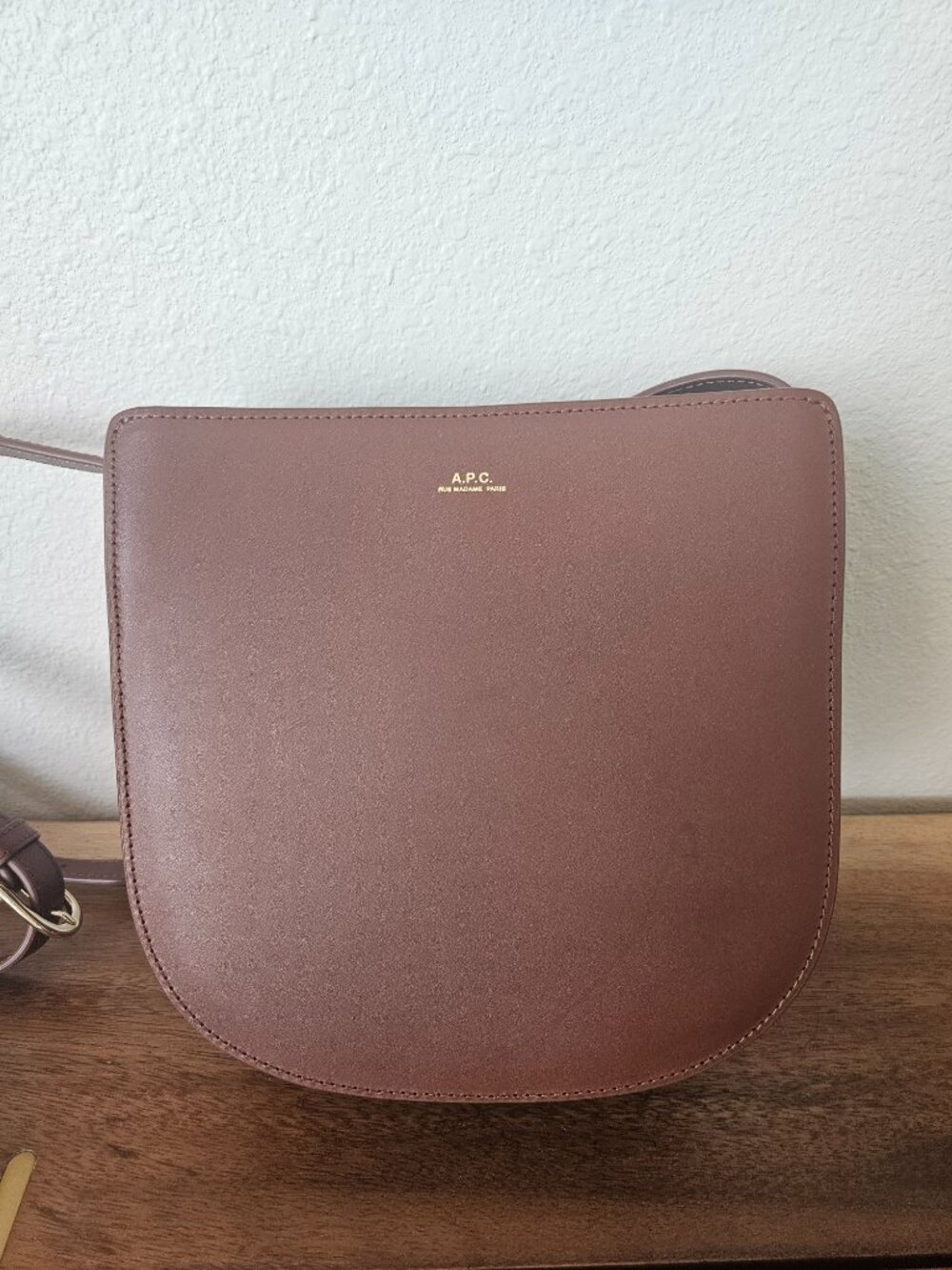 A.P.C. Geneve Leather Shoulder Crossbody Bag Brown - Picture 2 of 12